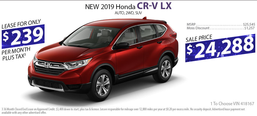 NEW 2019 Honda CR-V LX 2WD SUV Automatic